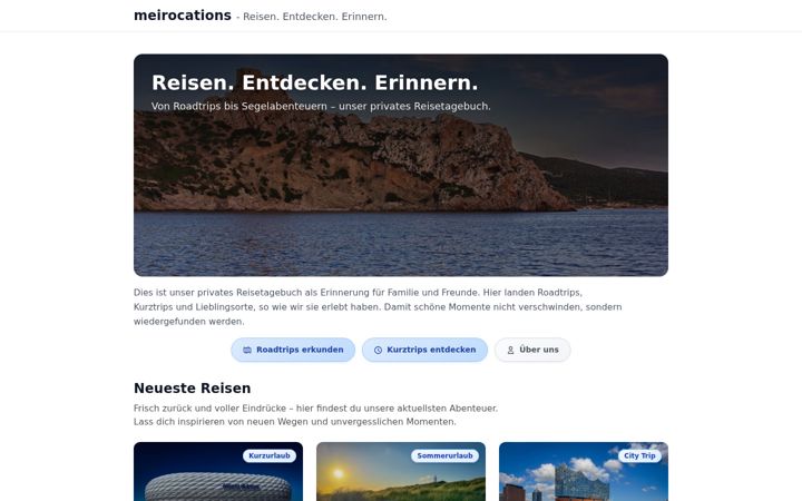 Screenshot of meirocations.com