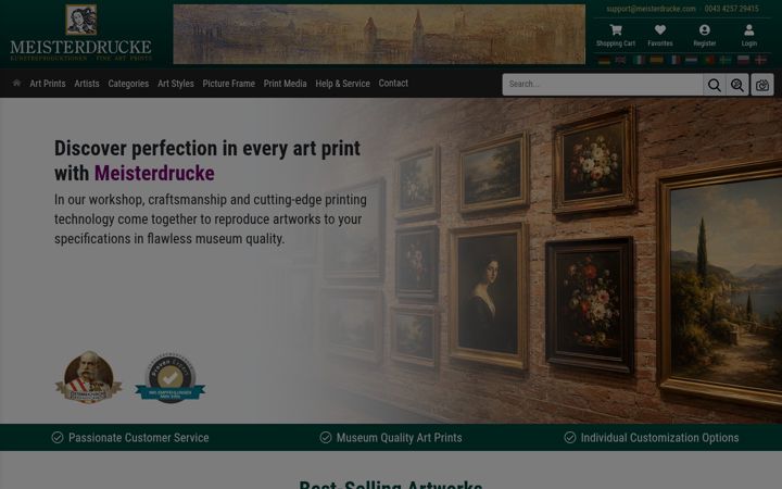 Screenshot of meisterdrucke.ie