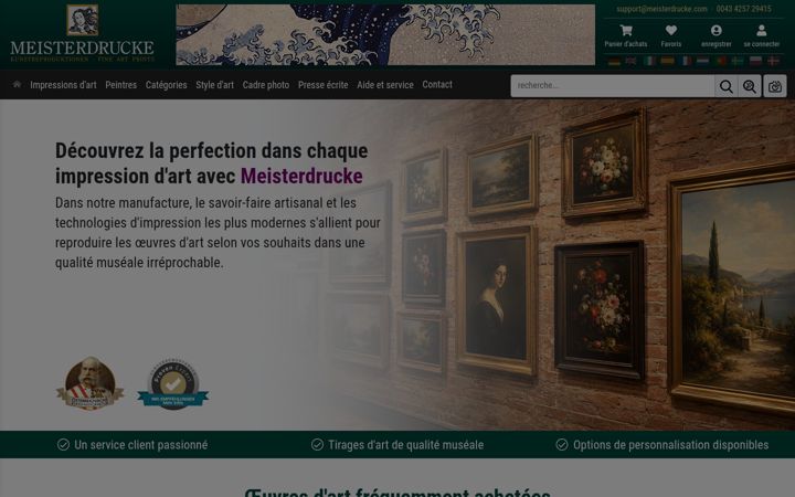 Screenshot of meisterdrucke.lu