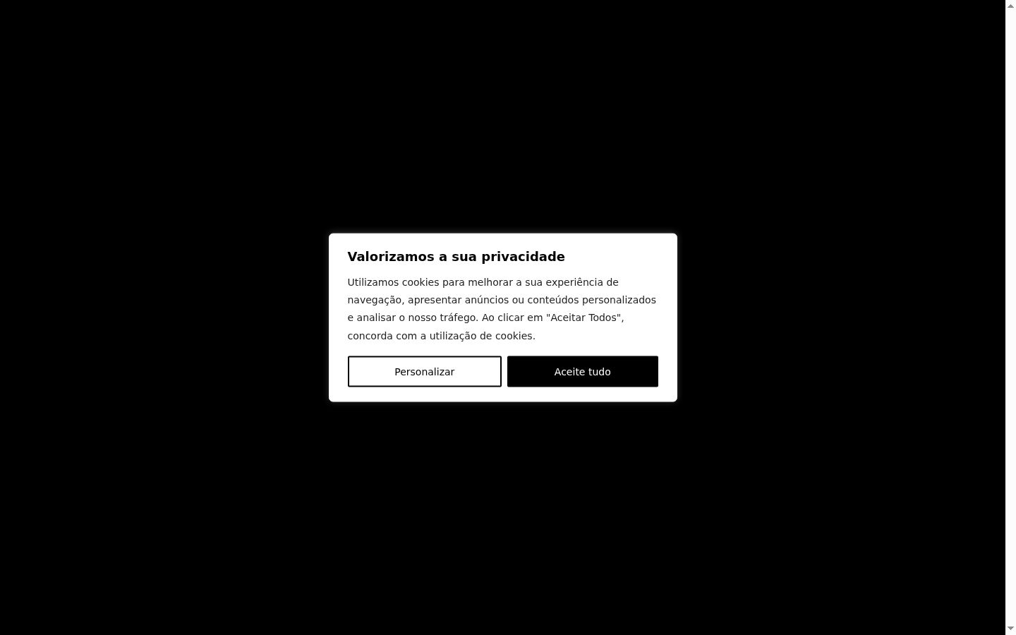 Posnetek zaslona pasice za privolitev, prikazane pred kakršno koli interakcijo