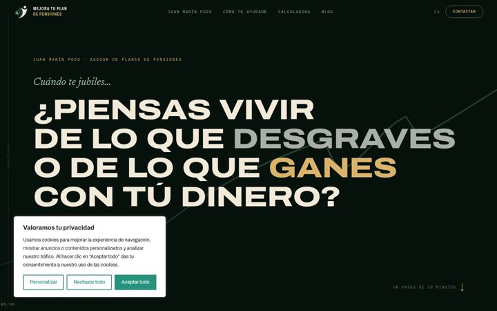 Screenshot of mejoratuplandepensiones.com