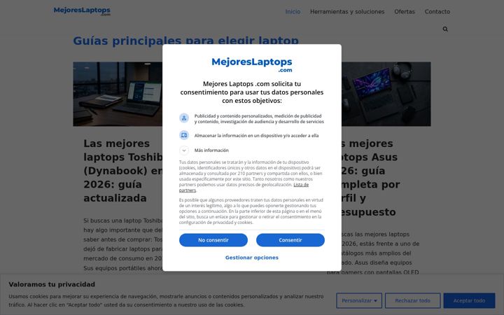 Screenshot of mejoreslaptops.com