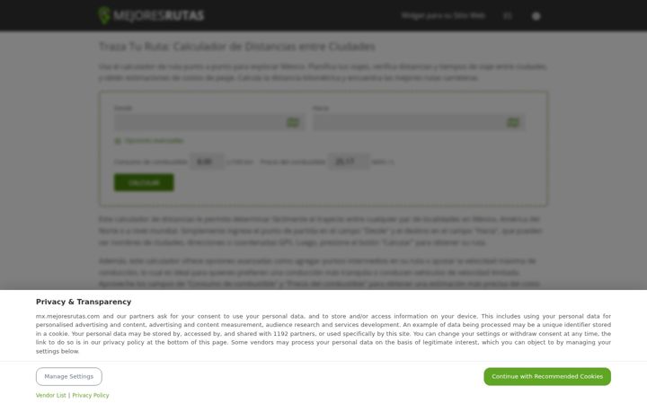 Screenshot of mejoresrutas.com