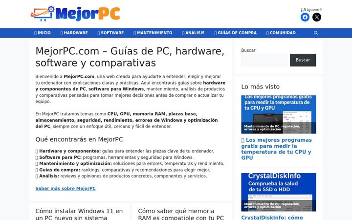 Screenshot of mejorpc.com