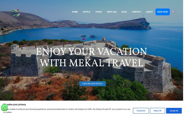 Screenshot of mekaltravel.com