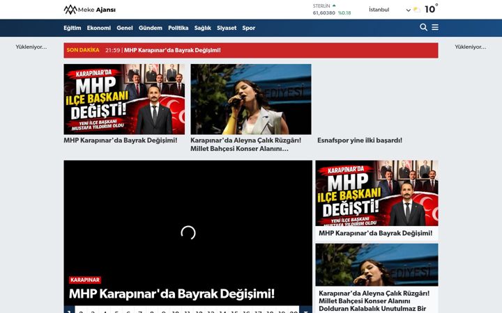 Skjermbilde av mekeajansi.com.tr