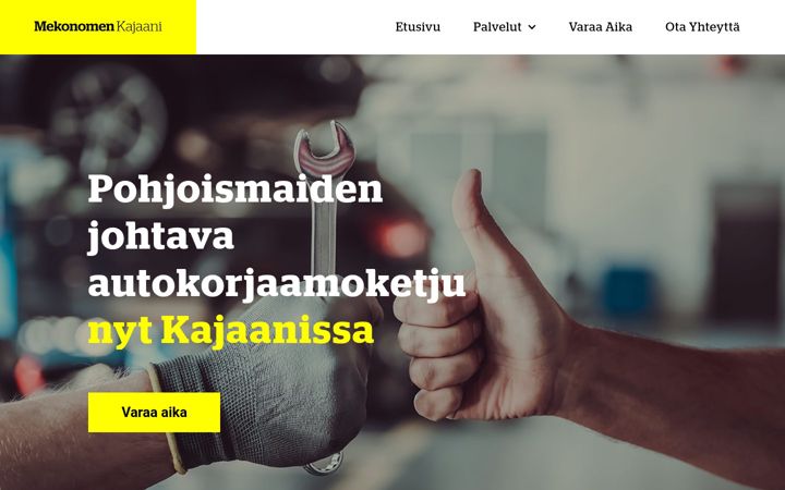 Screenshot von mekonomenkajaani.fi