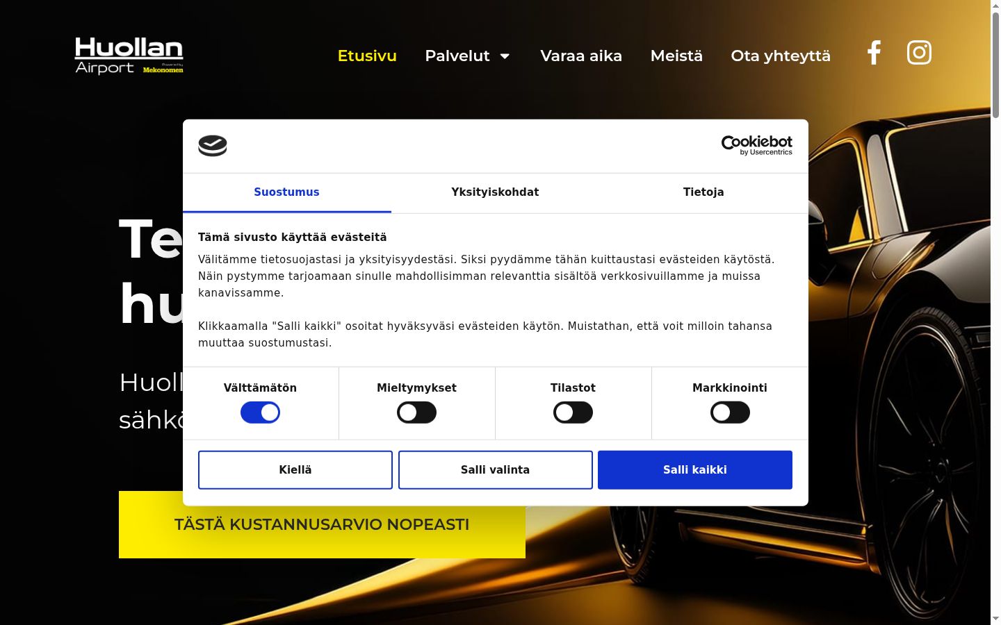 Screenshot tal-banner tal-kunsens muri qabel kwalunkwe interazzjoni