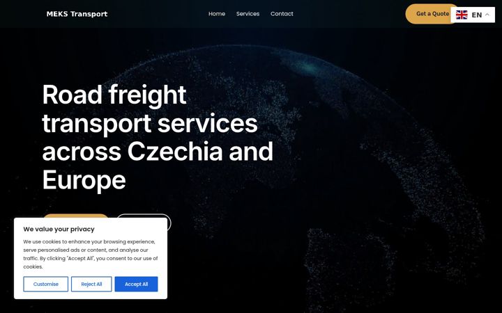 Screenshot of mekstransport.com
