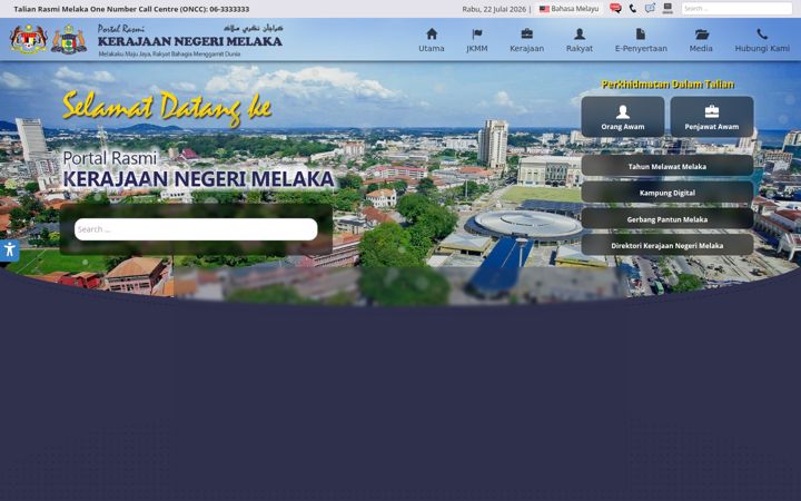 Screenshot of melaka.gov.my
