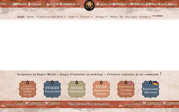 Screenshot of melaniebourlon.com