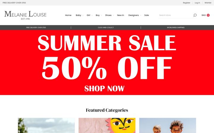Screenshot of melanielouise.com