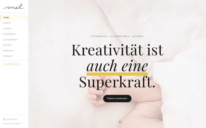 Screenshot of melaniemelchior.com