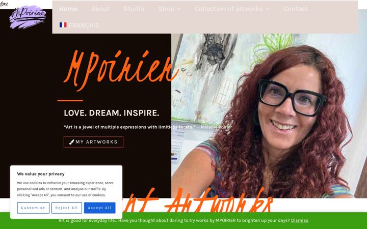 Screenshot of melaniepoirier.com