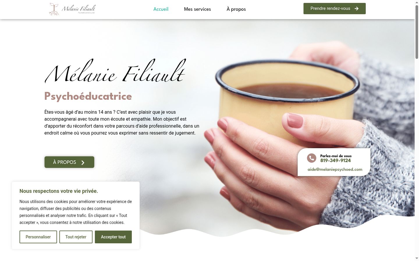 Screenshot of the consent banner shown before any interaction