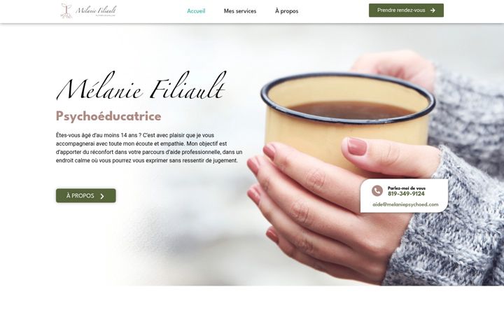 Screenshot of melaniepsychoed.com
