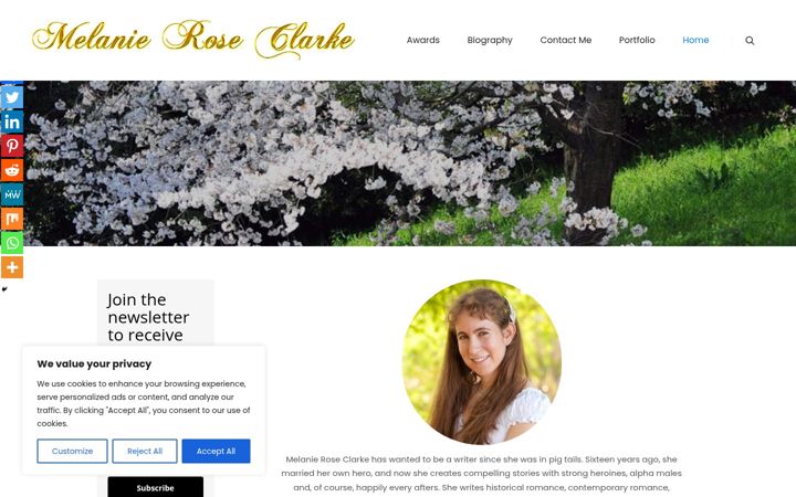 Screenshot of melanieroseclarke.com