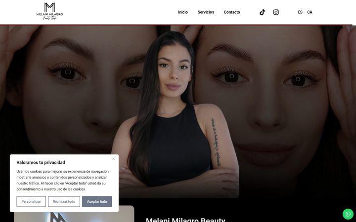 Screenshot of melanimilagrobeauty.com