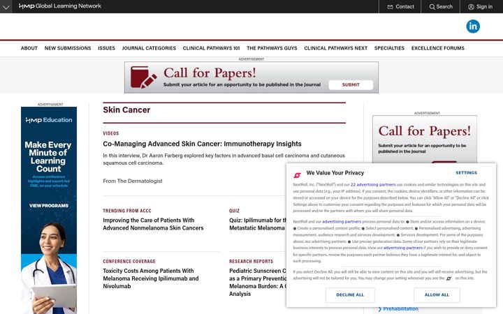 Screenshot of melanomanewswatch.com