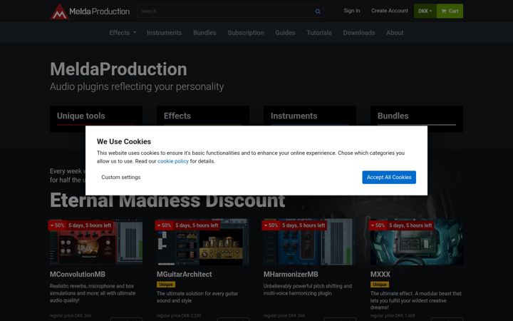 Screenshot of meldaproduction.com