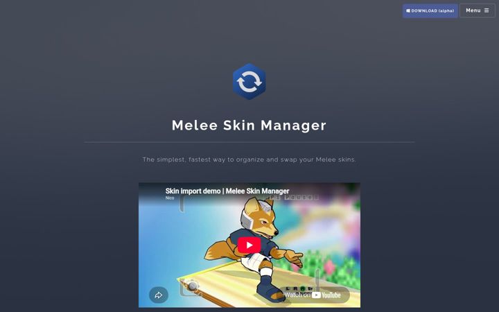 Screenshot of meleeskinmanager.com