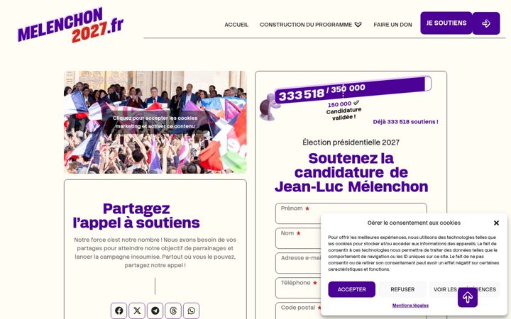 Screenshot of melenchon2027.fr