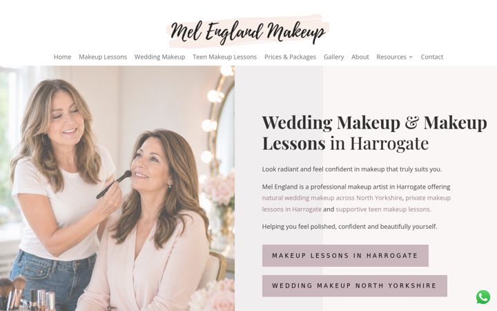Screenshot of melenglandmakeup.com