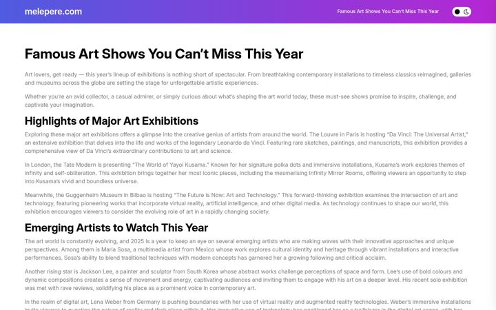 Screenshot of melepere.com
