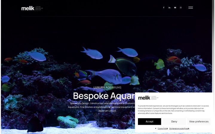 Screenshot of melikaquarium.com