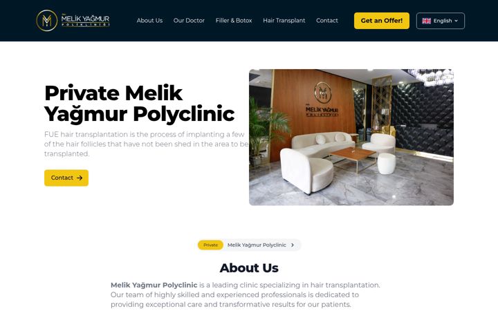 Screenshot of melikyagmurpoliklinigi.com