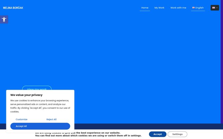 Screenshot of melinaborcak.com