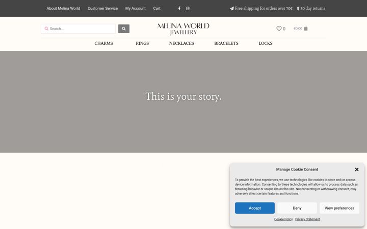 Screenshot of melinaworld.com