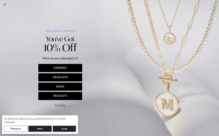 Screenshot of melindamaria.com