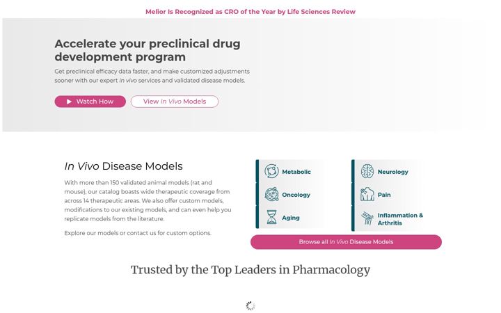 Screenshot of meliordiscovery.com