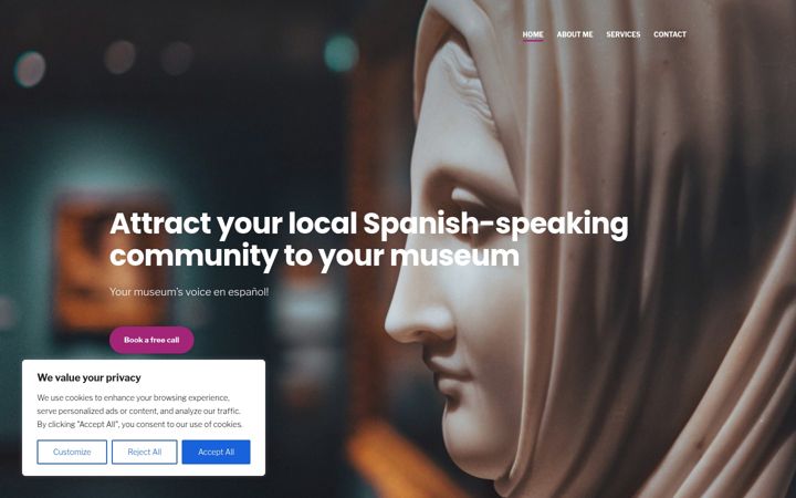 Screenshot of melisapalferro.com