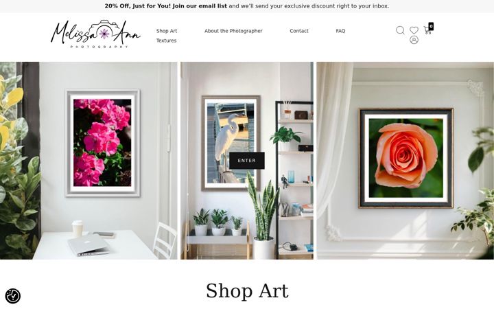 Screenshot of melissaannphotos.com