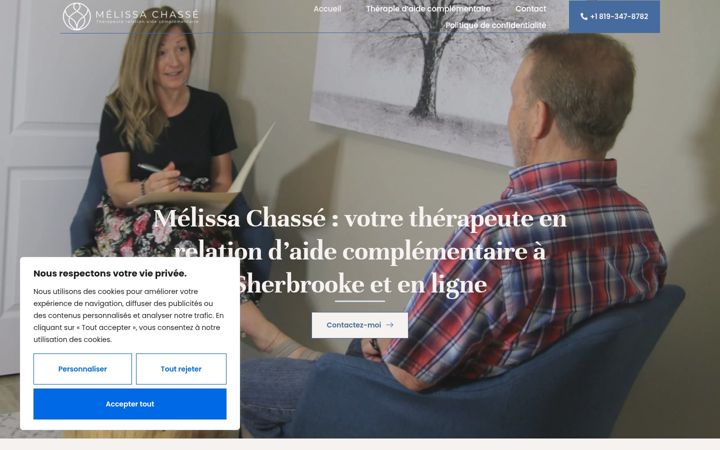 Screenshot of melissachasse.com