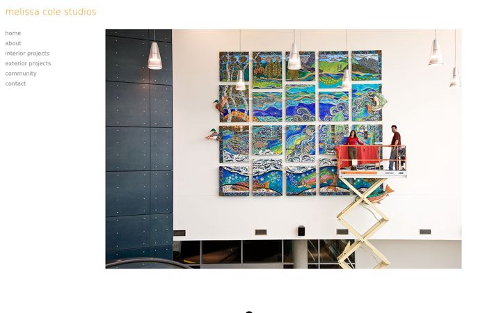Screenshot of melissacolestudios.com