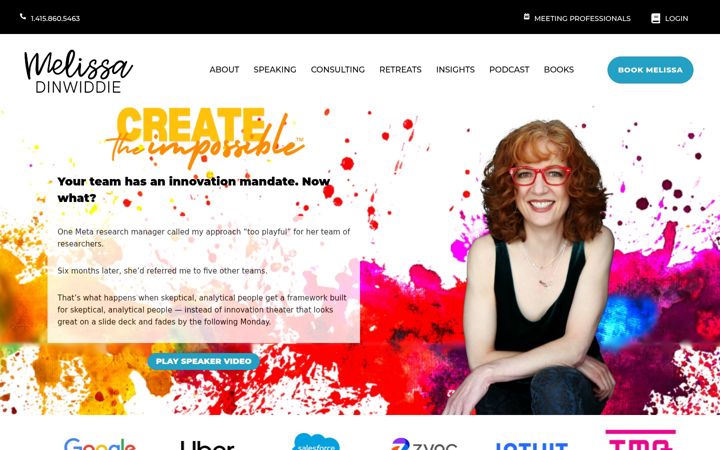 Screenshot of melissadinwiddie.com