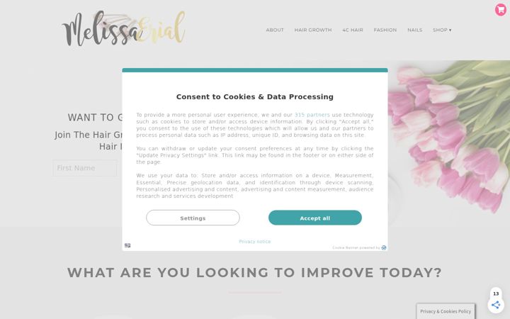 Screenshot of melissaerial.com