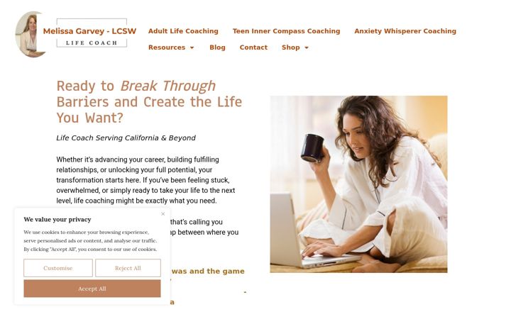 Screenshot of melissagarvey.com