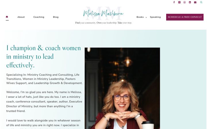 Screenshot of melissamashburn.com