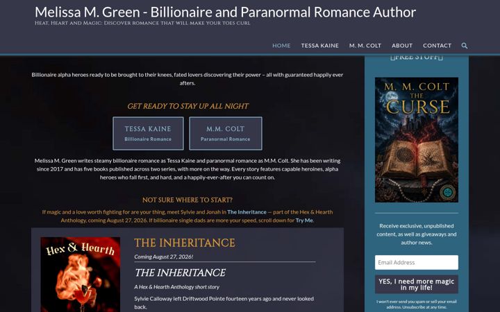 Screenshot of melissamichellegreen.com
