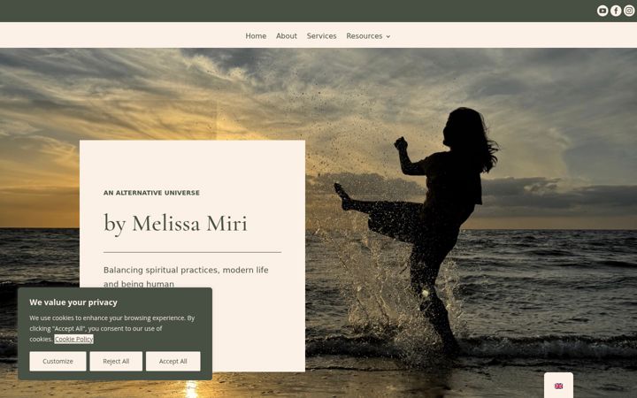 Screenshot of melissamiri.com