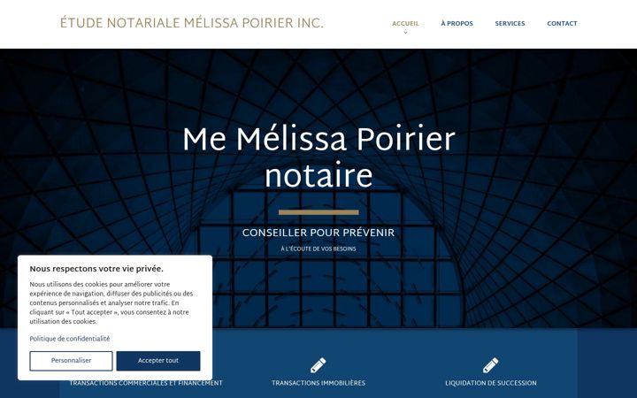 Screenshot of melissapoiriernotaire.com