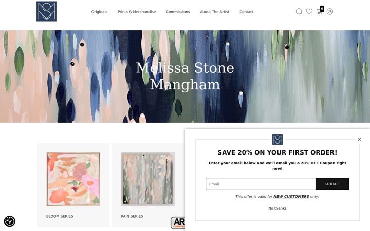Screenshot of melissastonemangham.com
