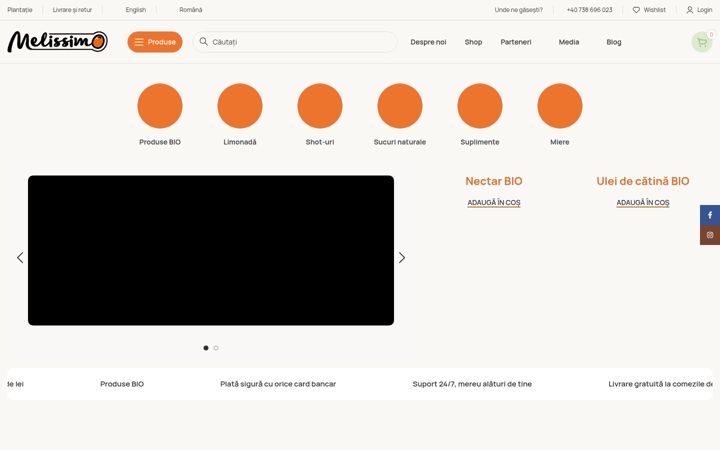 Screenshot ta' melissimo.ro