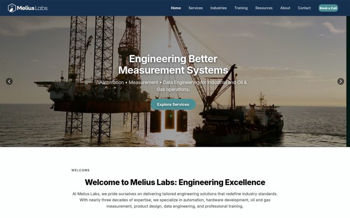 Screenshot of meliuslabs.com