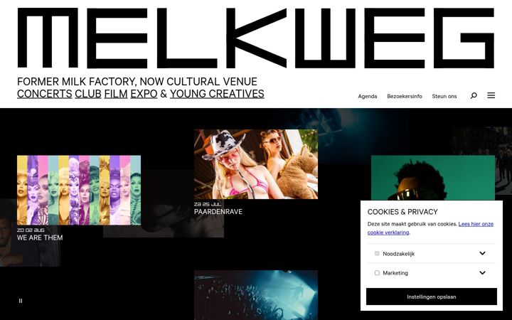 Screenshot of melkweg.nl
