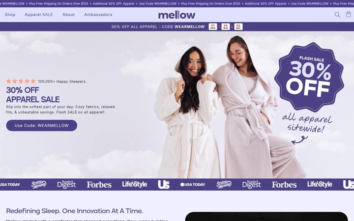 Screenshot of mellowsleep.com